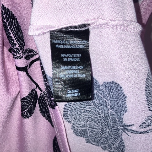 Lily Morgan Pink Dress Top w/ Black Roses - Picture 4 of 5